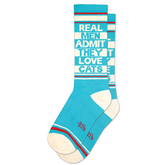 Real Men Admit They Love Cats Gym Crew Socks