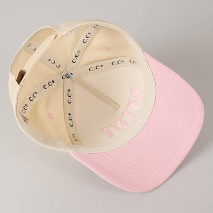 MINI Lettering Embroidery Two-Tone Baseball Cap For Kids