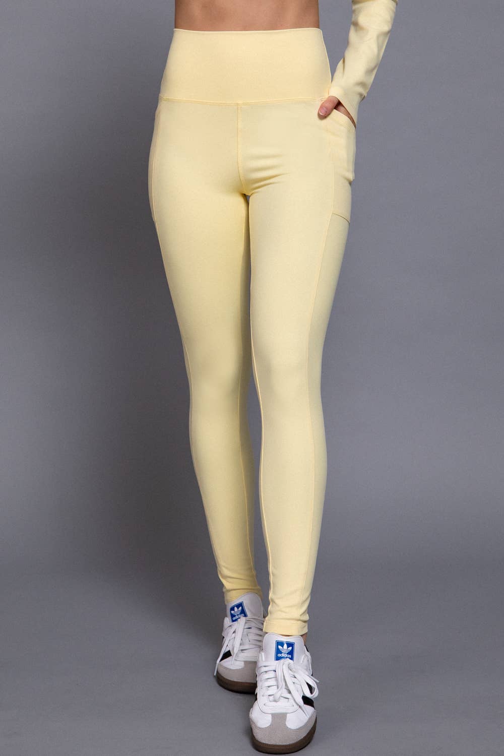 Waist Band Workout Leggings with Pocket