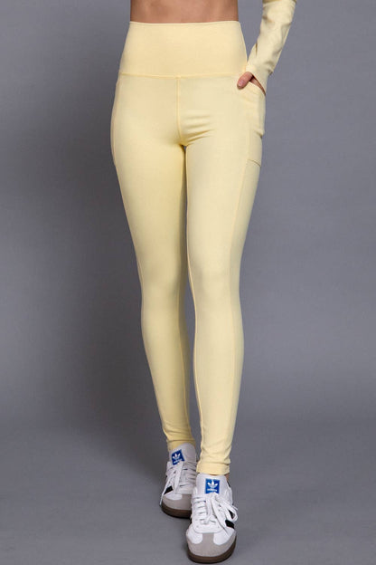 Waist Band Workout Leggings with Pocket