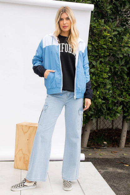Dry Nylon Color Block Windbreaker