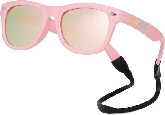 Kids Flexible Wire Sunglasses - Pink/Pink & Yellow Lenses