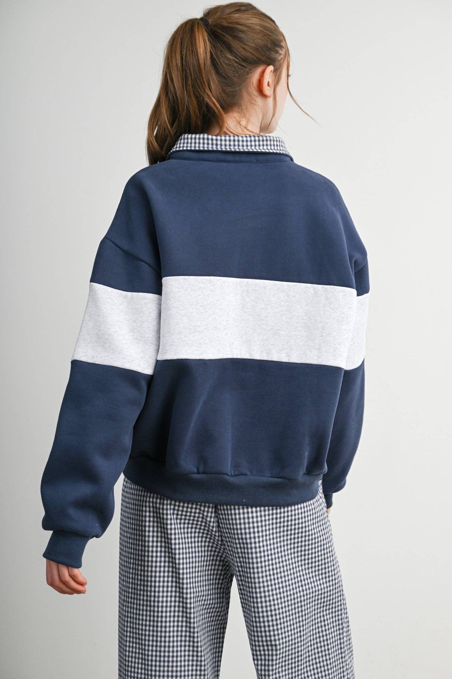 Colorblock Quarter-Zip Sweatshirt-BMT8510