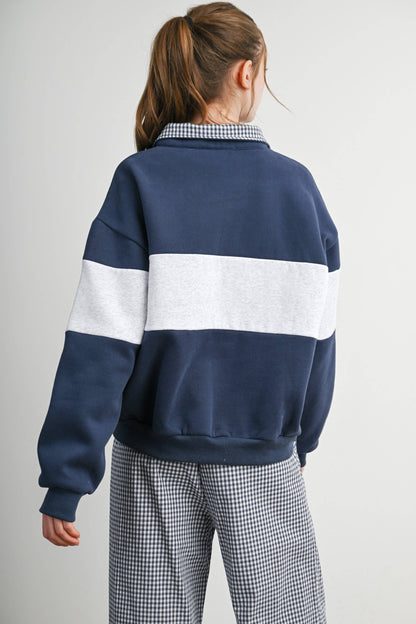 Colorblock Quarter-Zip Sweatshirt-BMT8510