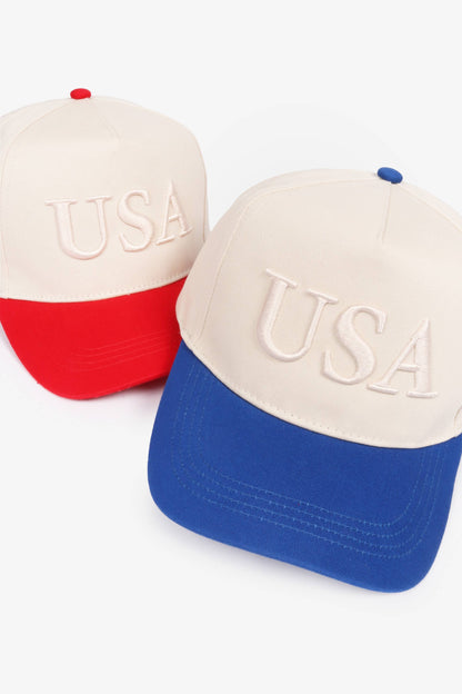 USA Tonal 3D Puff Embroidery 5 Panel Two Tone Cap