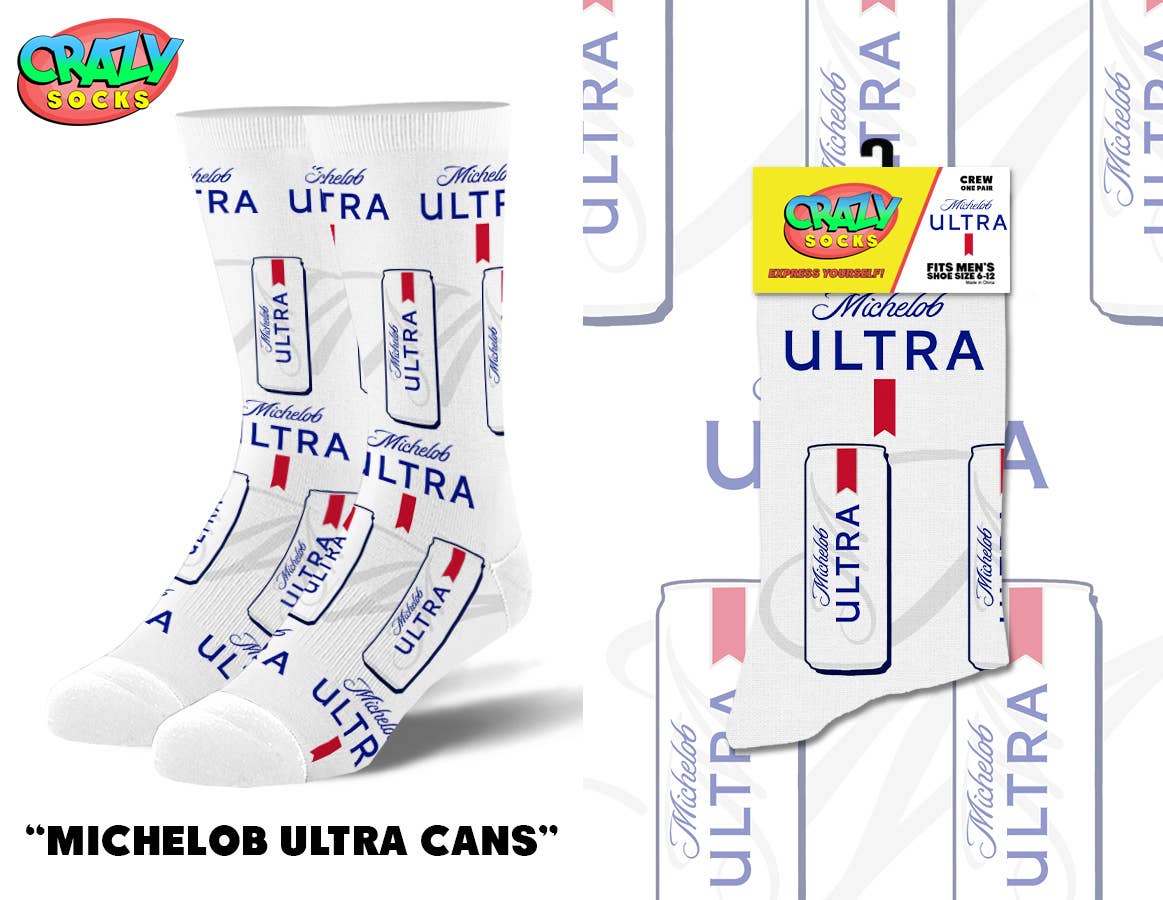 MICHELOB ULTRA CANS CRAZY SOCKS