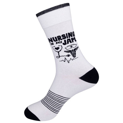 Nursing Is My Jam Socks- CLOSEOUT | Funatic