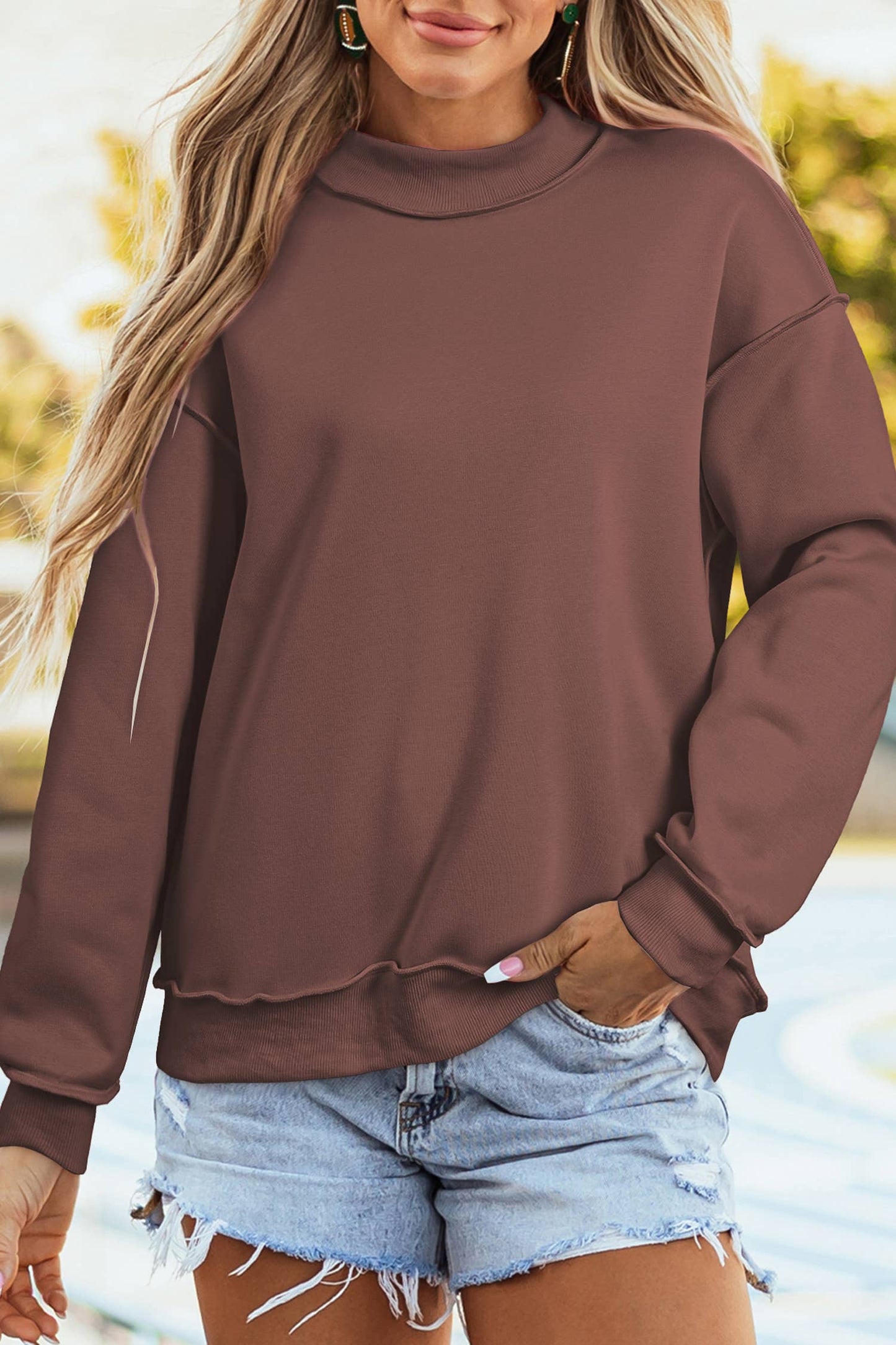66 Game Day Oversize Reversible Mock Neck Sweatshirt (S-XL)