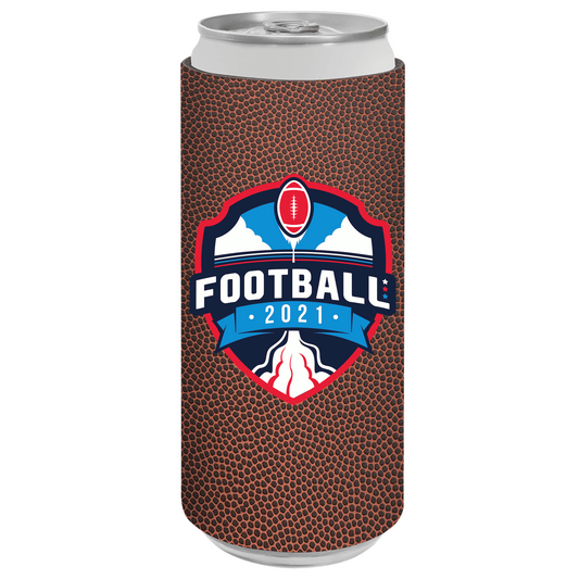 Football Laserable Leatherette Slim Beverage Holder