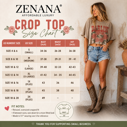 "From the 1900s" Zenana Croptop