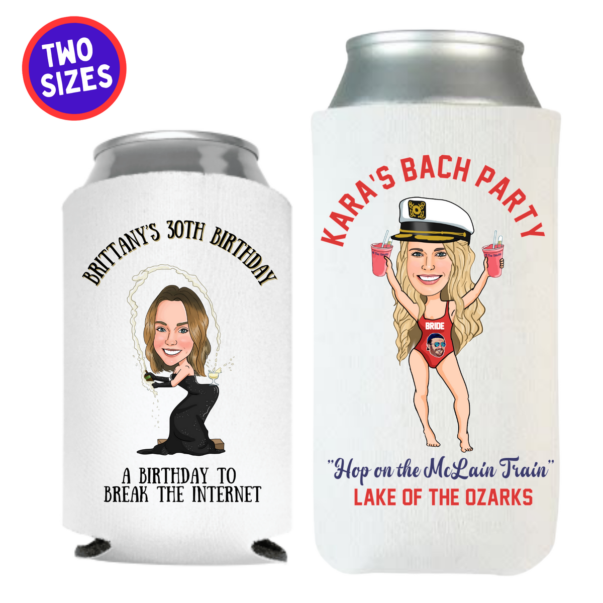 Caricature Can Coolers - Bachelorette Party