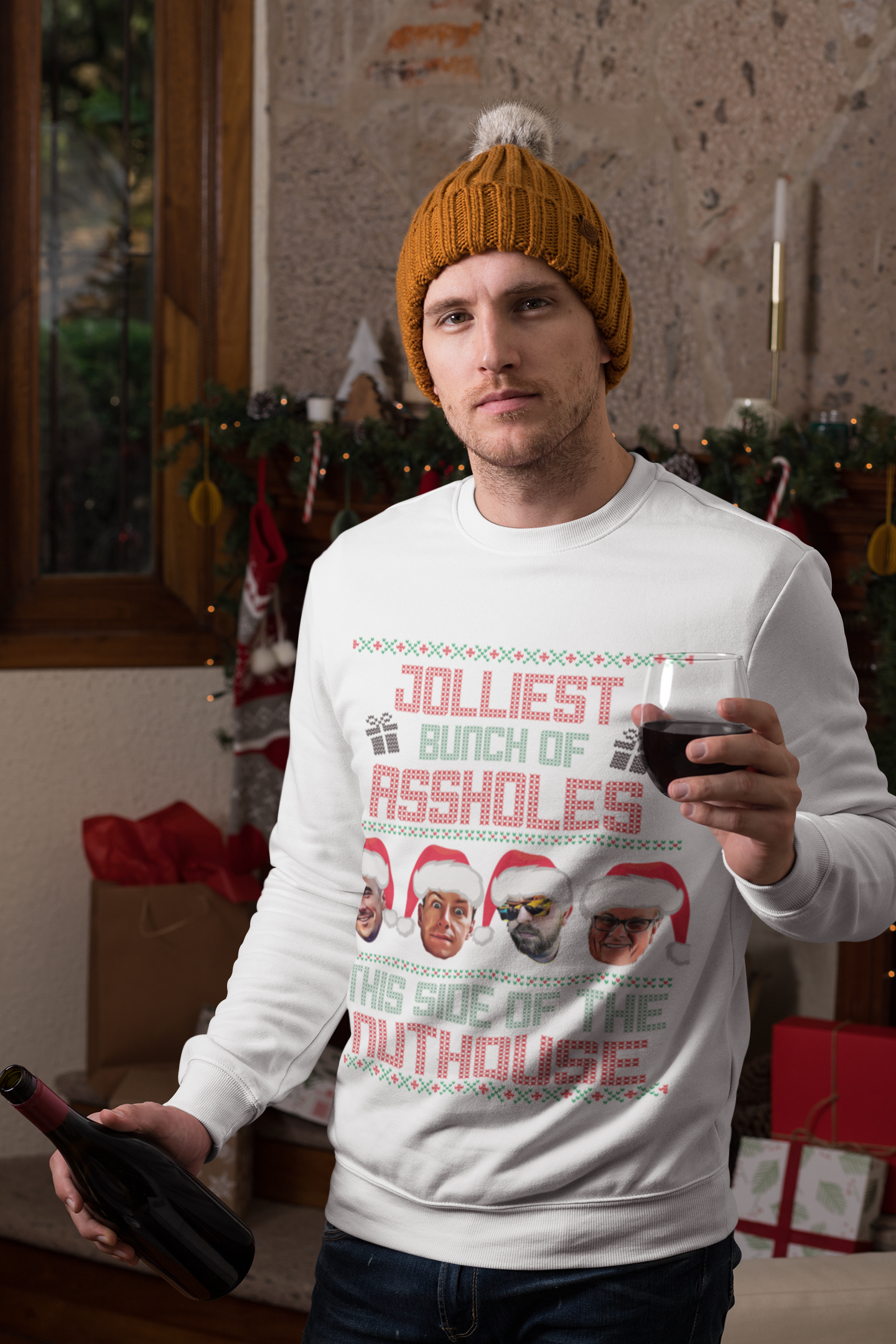 Christmas Sweatshirt - Jolliest Bunch of A-holes