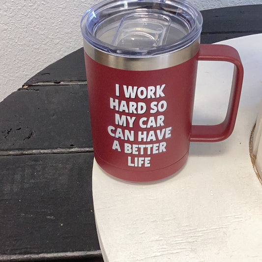 I work hard polar mug