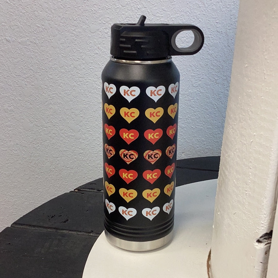 Kc heart water bottle